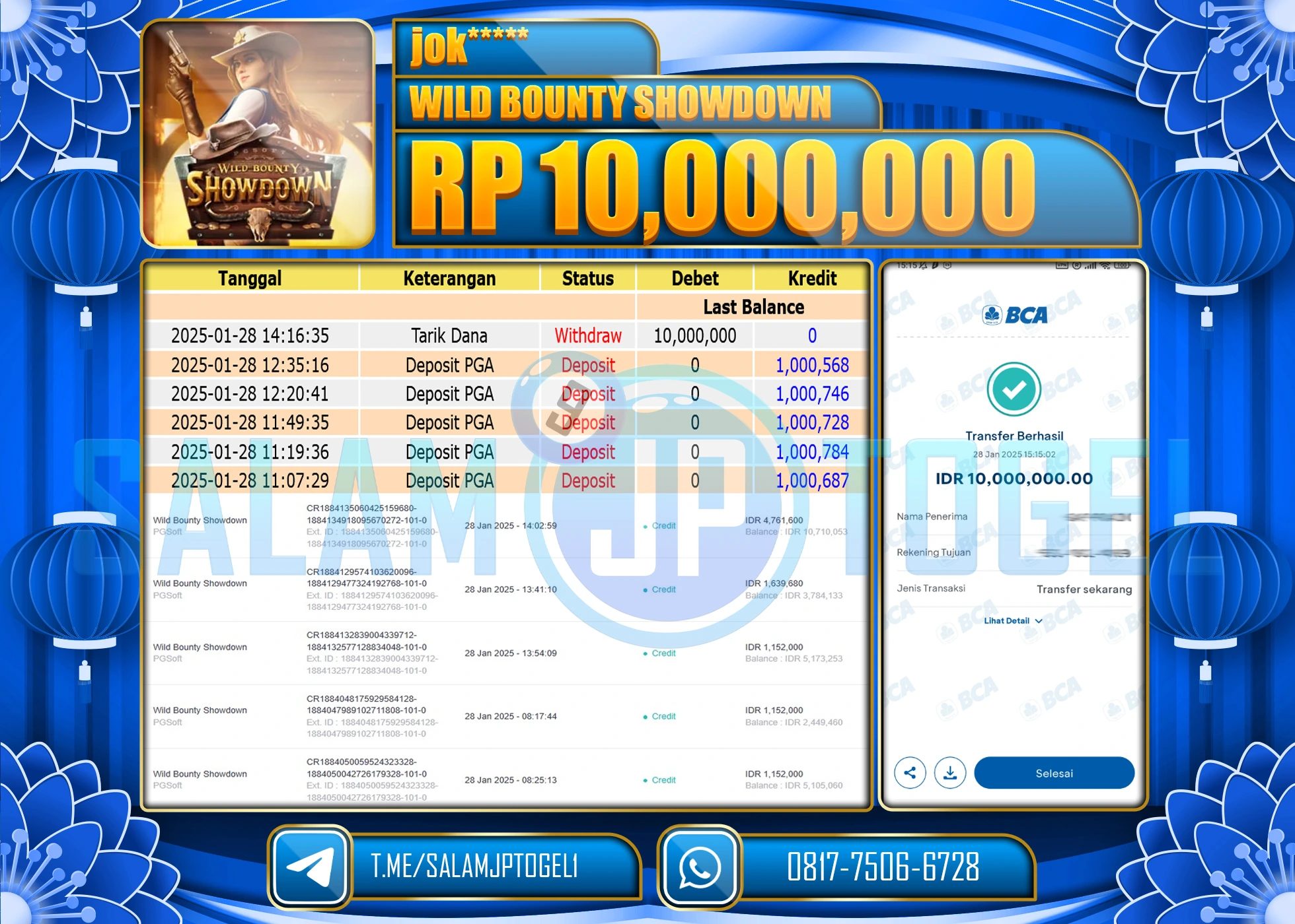 SALAMJPTOGEL MENANG WILD BOUNTY SHOWDOWN Rp.10,0000,000 LUNAS