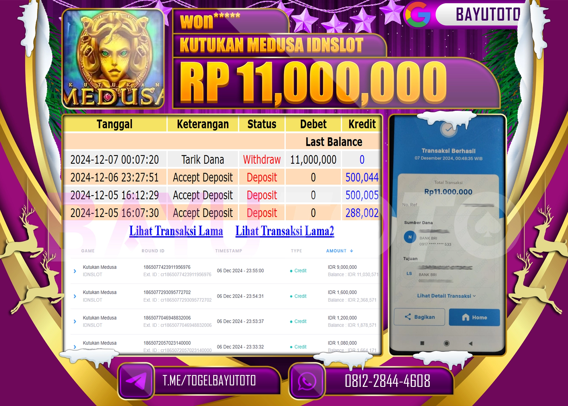 BAYUTOTO MENANG SLOT KUTUKAN MEDUSA IDNSLOT 11,000,000- LUNAS