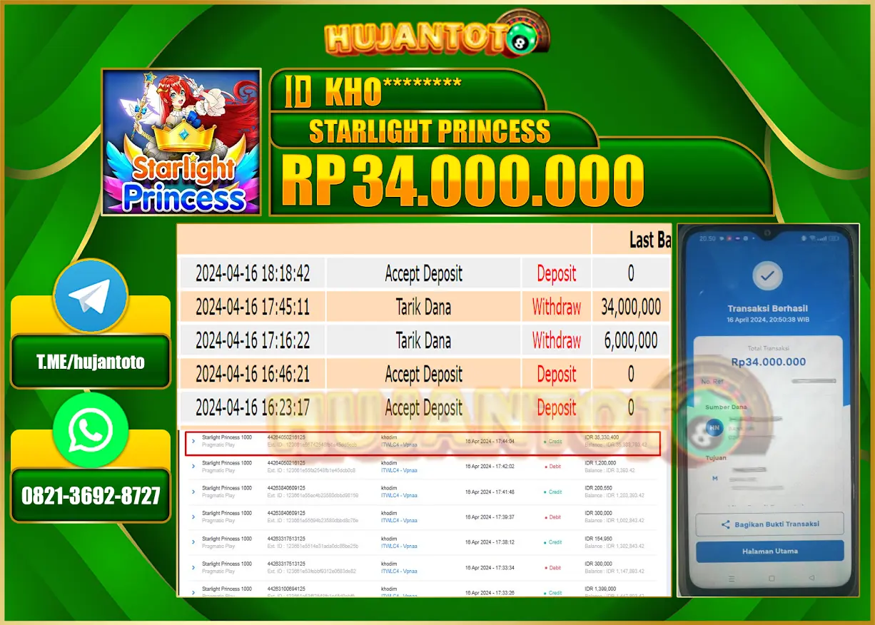 BUKTI JACKPOT BERHASIL TERBAYAR LUNAS