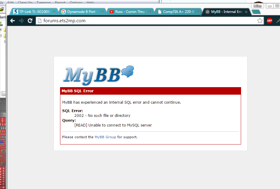 Mysql away error. Mybb.