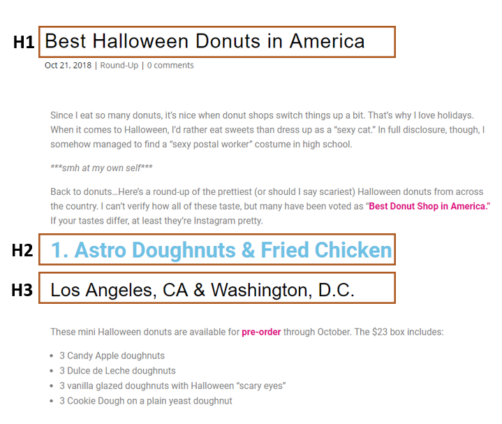 header tags voorbeeld donut blog