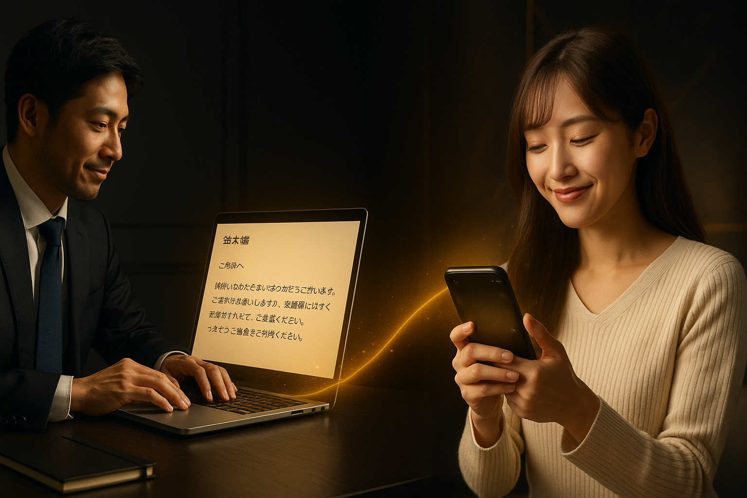 AIが求人返信を生成するイメージ