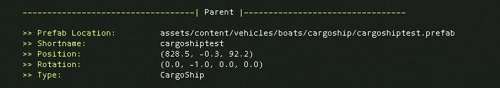 Parent debug from a RHIB that is attached to a CargoShip
