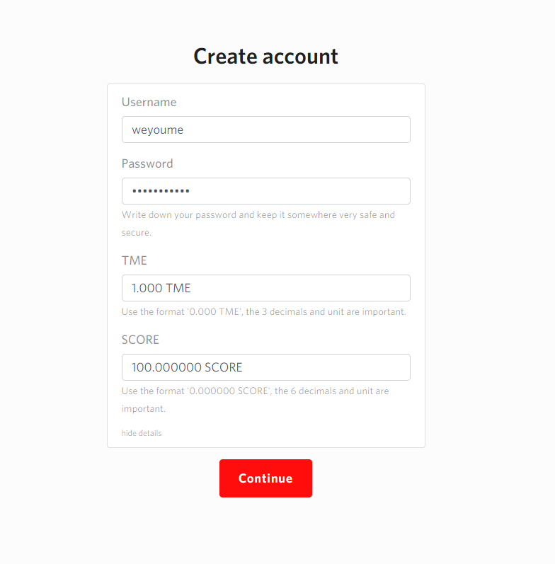 Steemconnect register/accounts/create modal Part 2