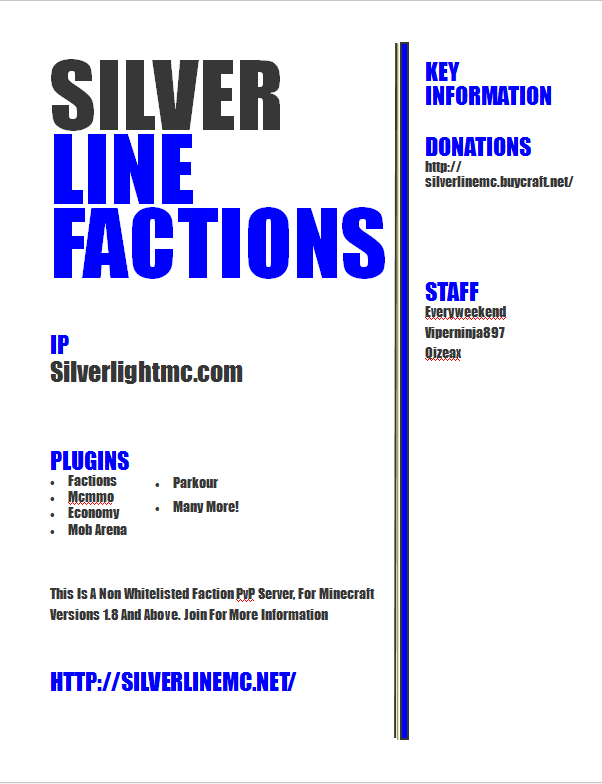 SilverLine Factions Server Minecraft Server