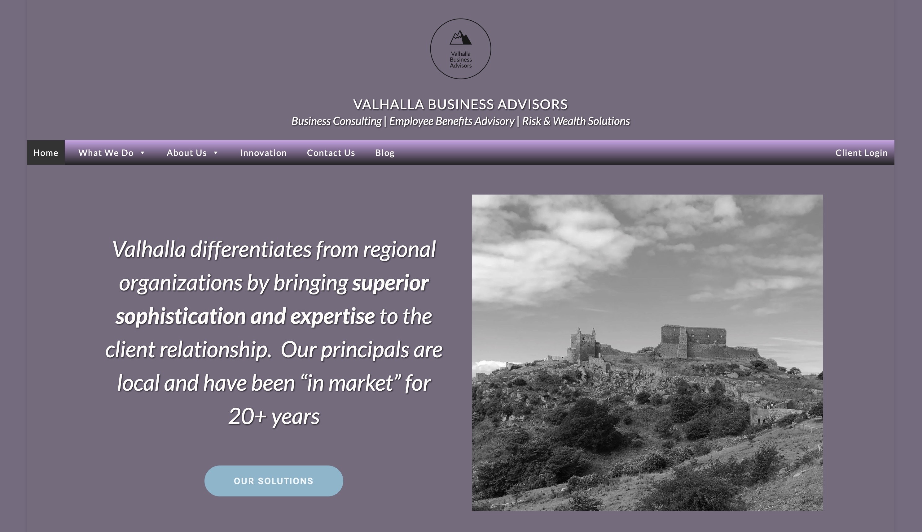 Valhalla Business Advisors - a consulting website developed for a client located in State College, Pennsylvania.