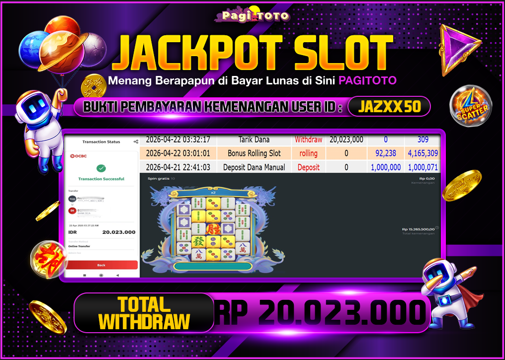 HAPPY JACKPOT MEMBER PAGITOTO SLOT MAHJONG WINS 3- BLACK SCATTER Rp  20.023.000-, - LUNAS