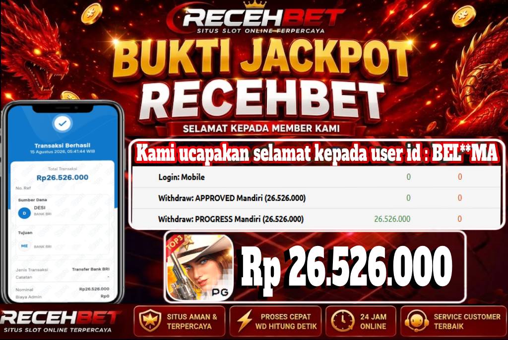 🏆 Terbukti Jackpot WILD BOUNTY SHOWDOWN   Rp 26.526.000-, Di RECEHBET 🏆