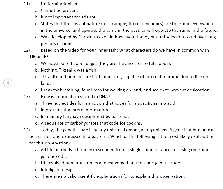 Solved Uniformitarianiosm Based On The Video For Your Inn