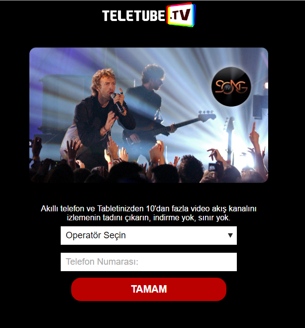 Teletube Music TV WAP TR | 1-Click Flow/ PIN Submit Mobile ...
