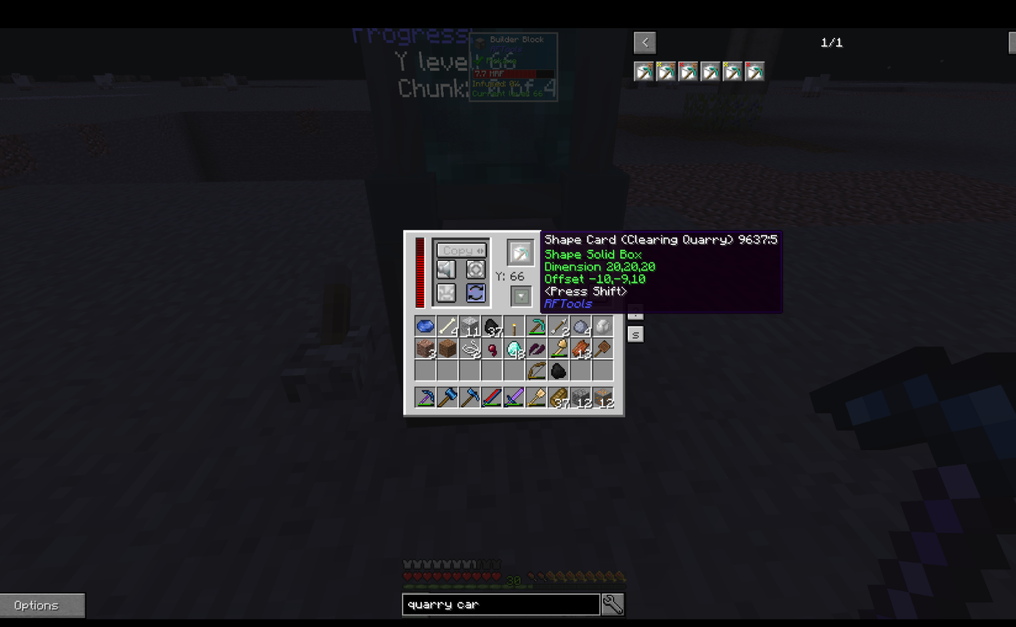 RFTools Builder Quarry Not Working on FTB Beyond In The Slightest. r