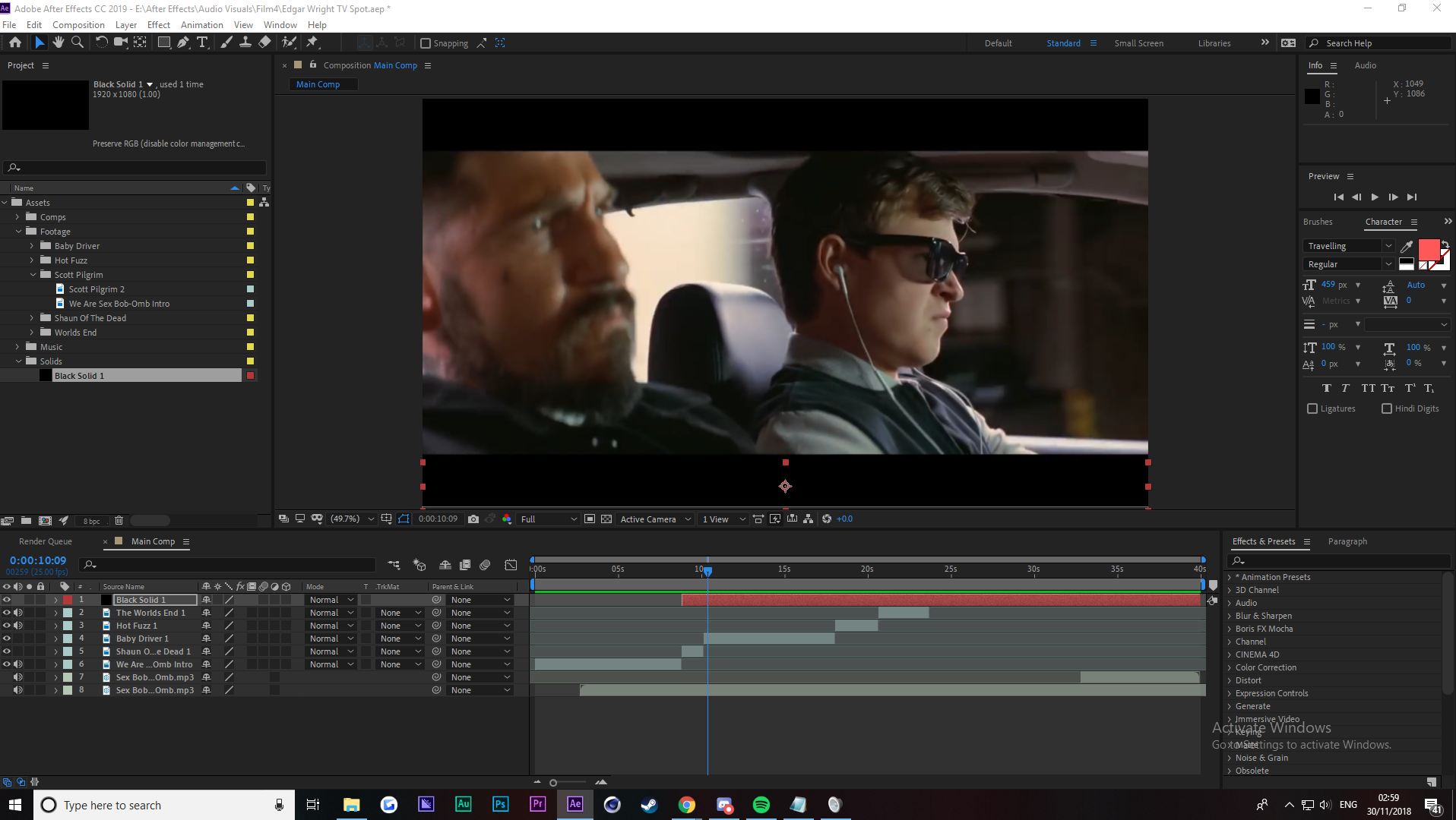 Audio Visual Techniques Matthew Hizzett (Visual Effects and Motion