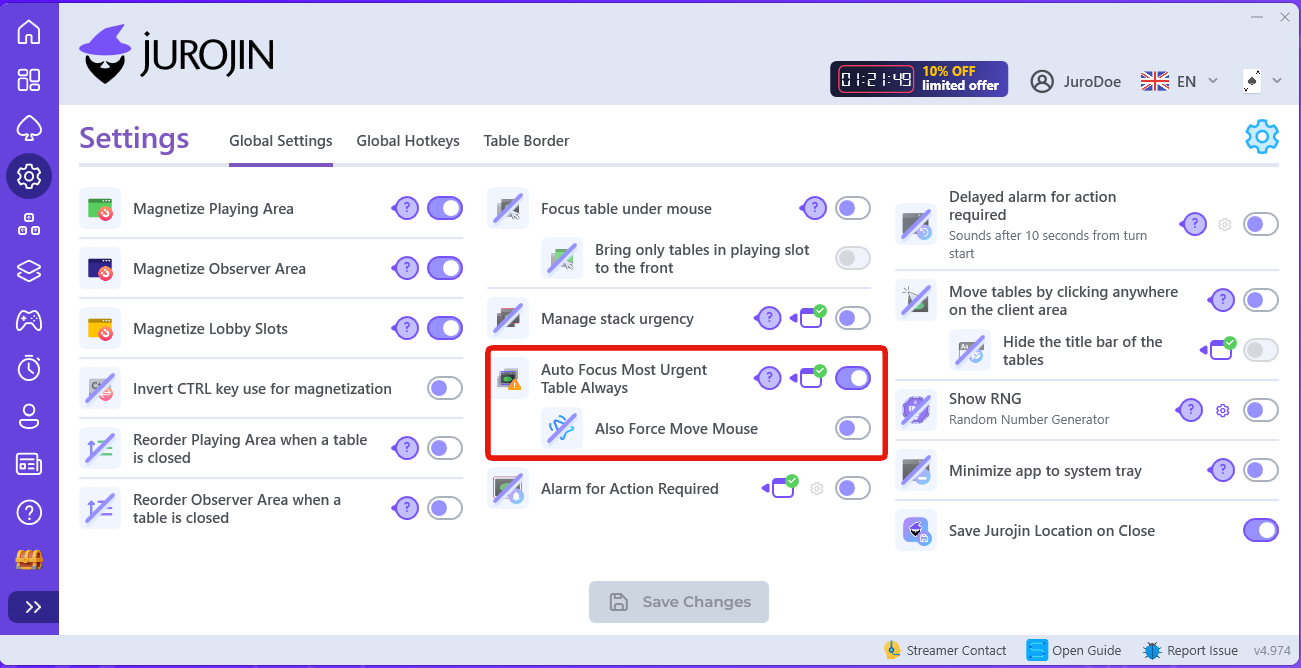 Auto-Focus keeps keyboard focus on the most urgent table