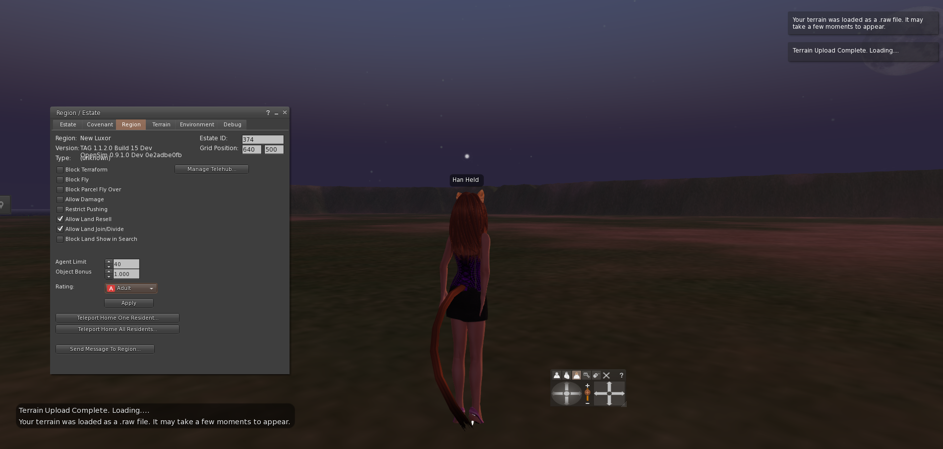 Screenshot featuring estate controls