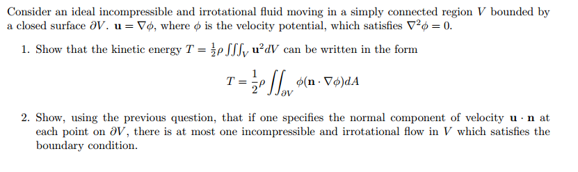 Consider an ideal incompressible and irrotational | Chegg.com