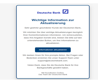 Deutschebank Letter High Quality Send Inbox HTML