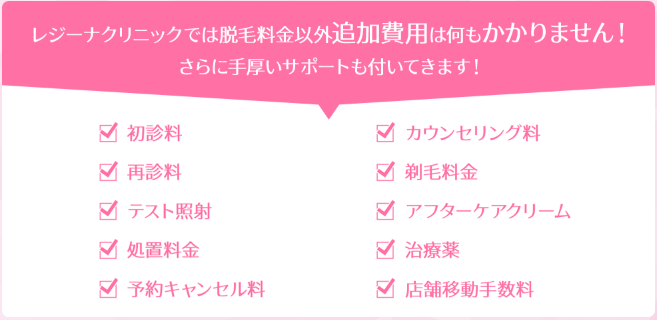 レジーナクリニックのオプション料金に関する画像 レジーナクリニックのオプション料金に関する画像