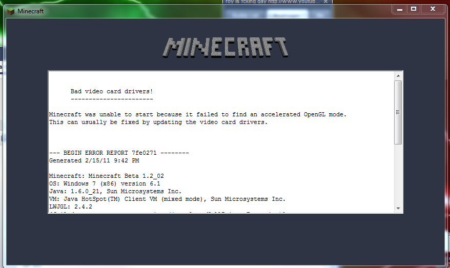 Bad video. Краш МАЙНКРАФТА. Краш МАЙНКРАФТА С ошибкой. Драйвера майнкрафт. Код на java майнкрафт.