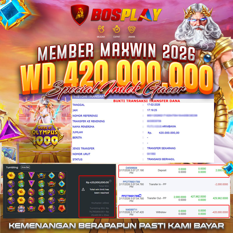 BOSPLAY DAFTAR SITUS SLOT GACOR PRAGMATIC PLAY GATES OF OLYMPUS GAMPANG MAXWIN 2026