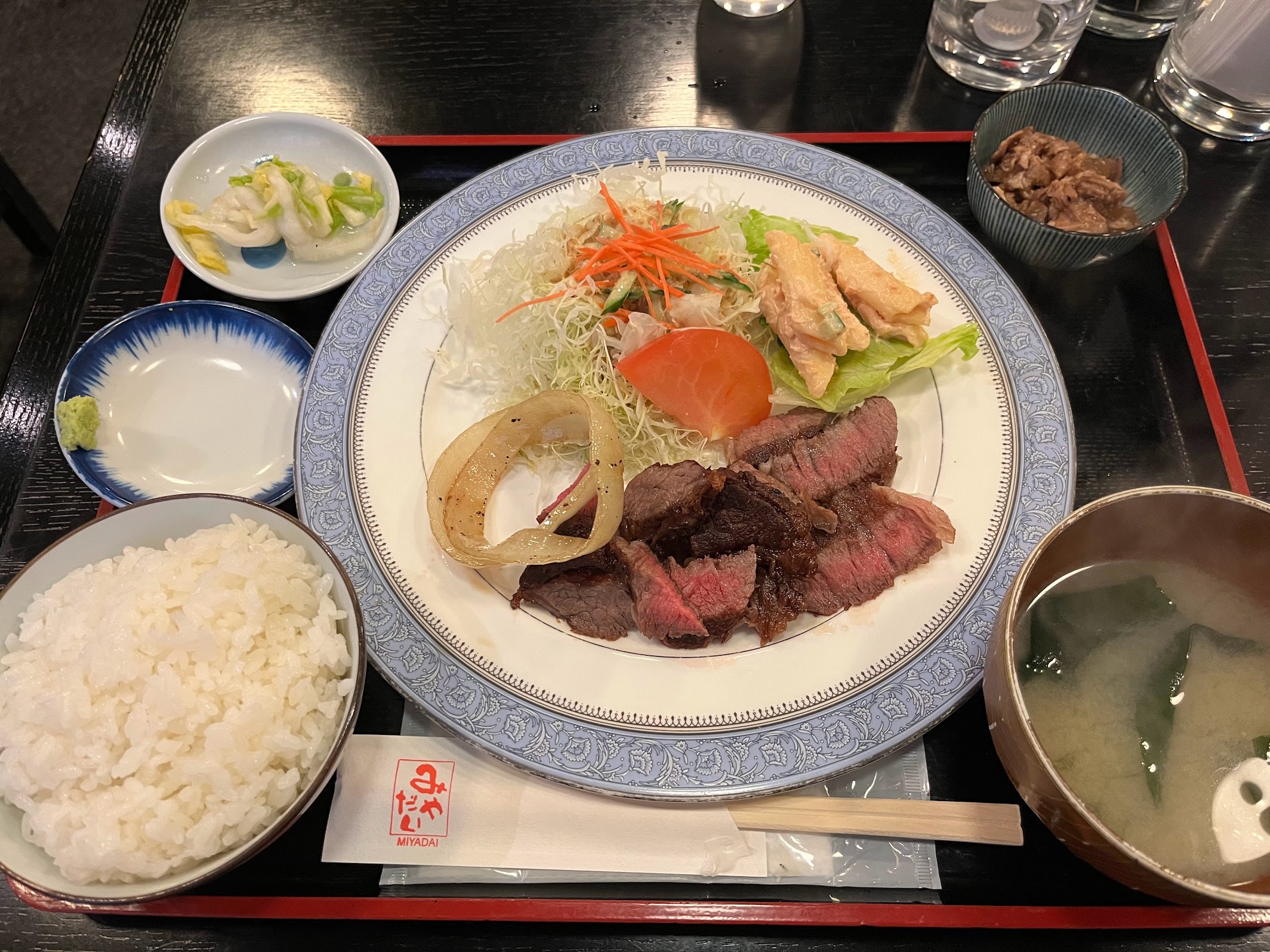 川崎・みやだい倶楽部 限定5食・牛ステーキ定食(2023年12月)