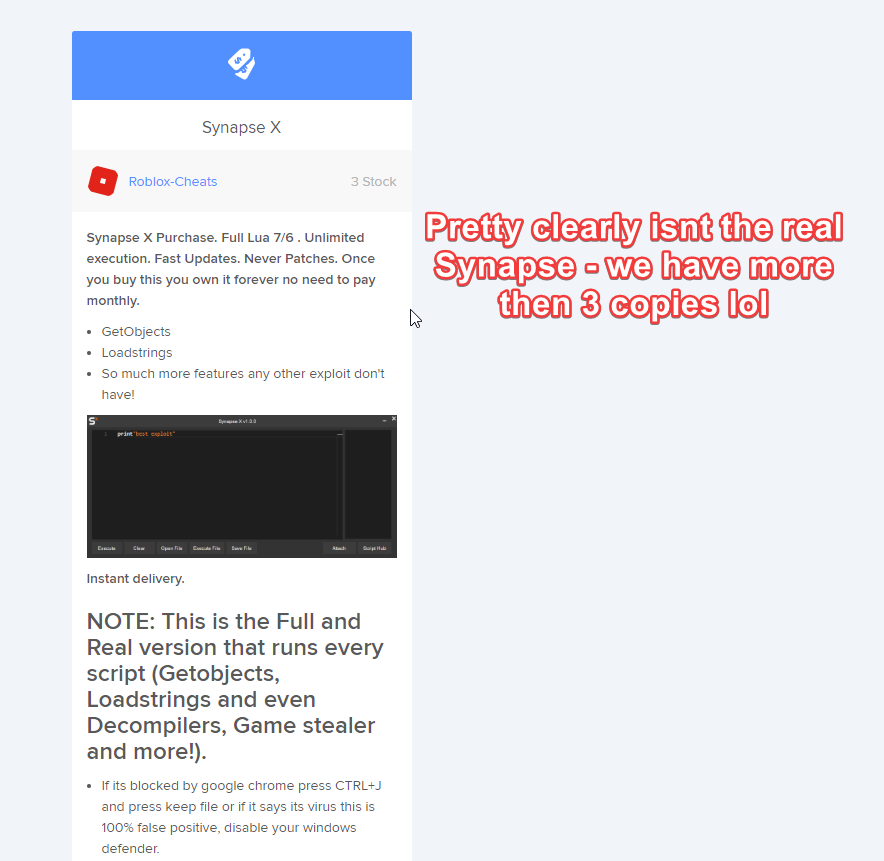 Expose Nonsense Diamond Literally Reselling Fake Synapse X Keys On His Own Site - roblox lua executor free no virus unpatchable