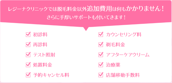 レジーナクリニックのオプション料金についての画像 レジーナクリニックのオプション料金についての画像