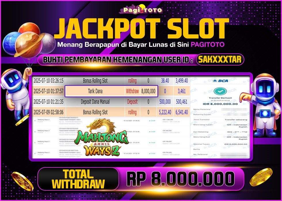 HAPPY JACKPOT MEMBER PAGITOTO SLOT MAHJONG WAYS 2 Rp 8.000.000-, - LUNAS