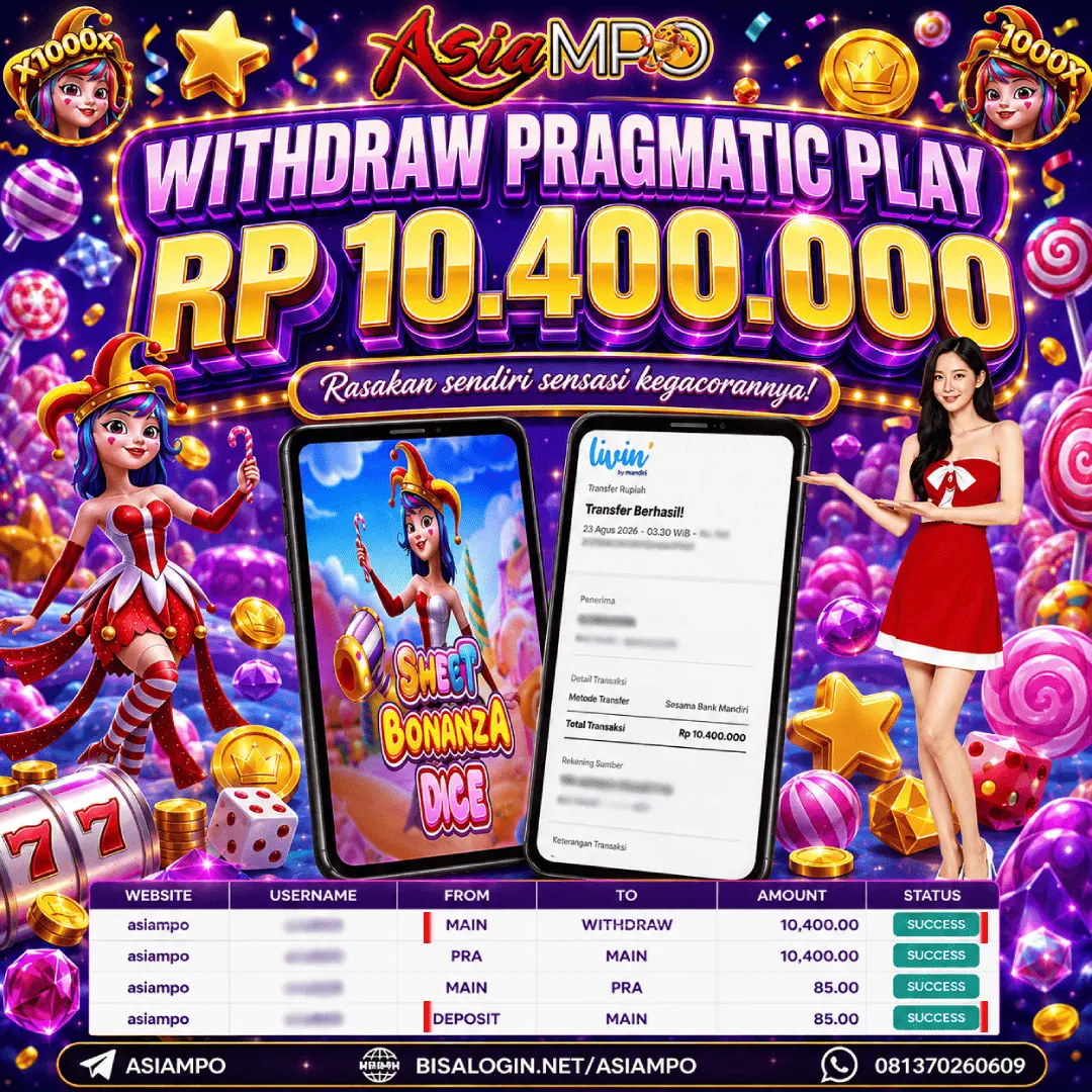 MEMBER JACKPOT SWEET BONANZA DICE IDR 10.400.000