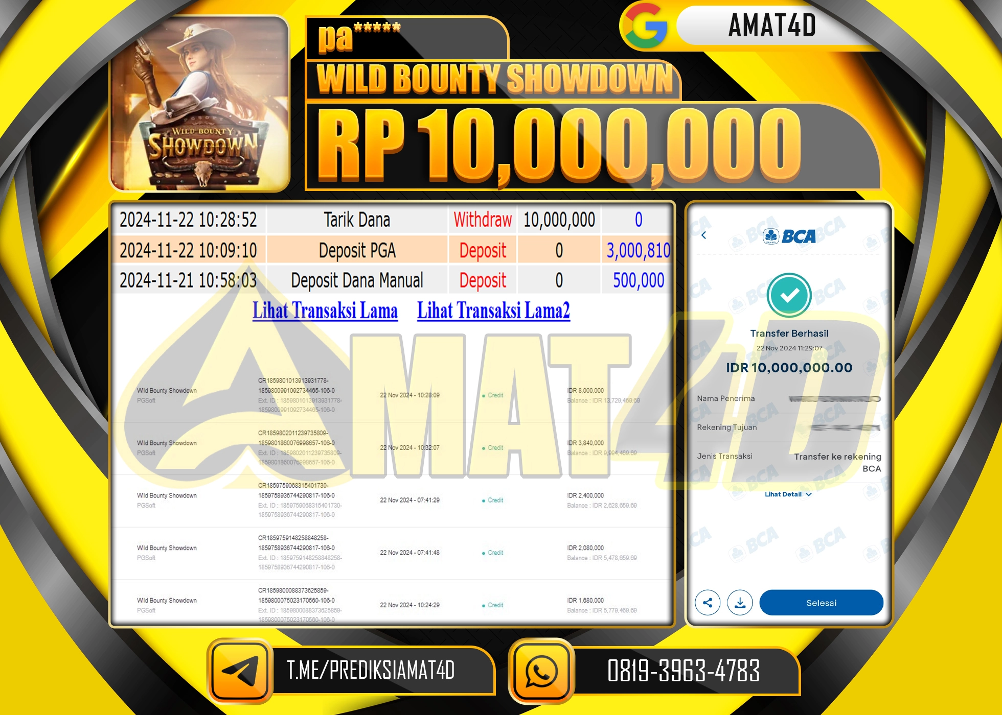 AMAT4D KEMENANGAN JACKPOT WB SHOWDOWN Rp.10.000.000 BERHASIL TERBAYAR LUNAS !