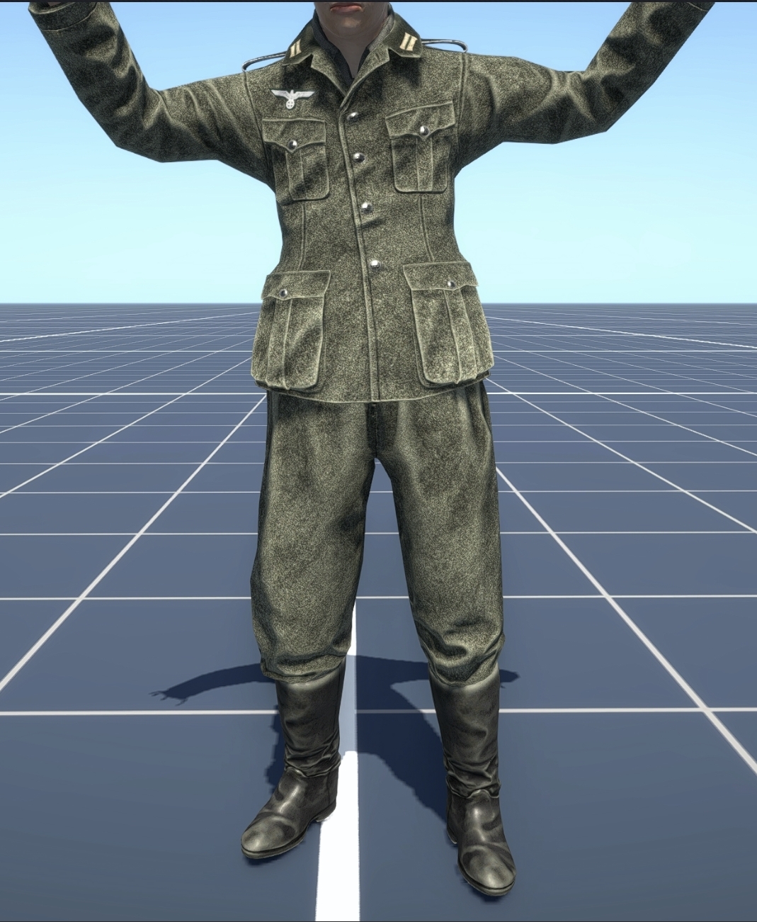 M36 uniform open tunic with boots