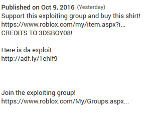 Exposed Yellows Xploits Posting Adf Ly Links On His Exploit Videos - adf ly roblox