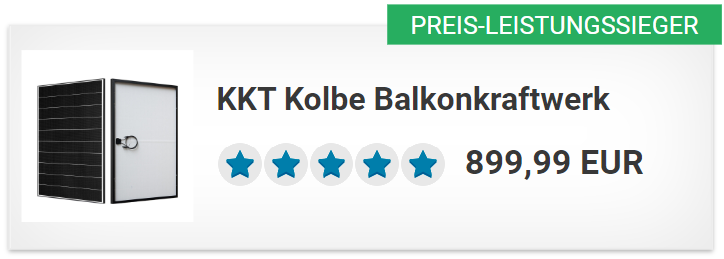 Preis-Leistungssieger: KKT Kolbe Balkonkraftwerk 830 Watt / 600 Watt Wechselrichter