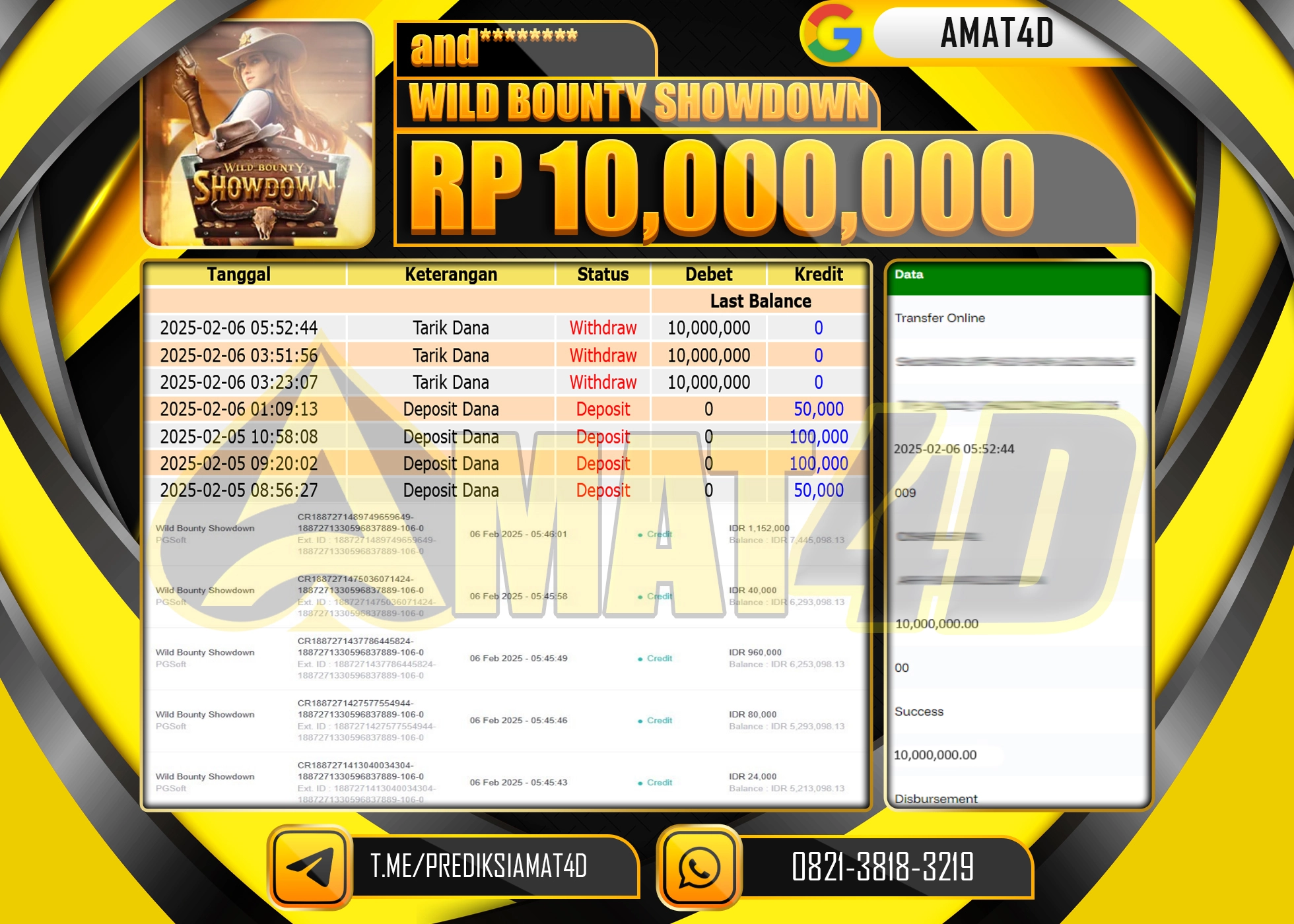 AMAT4D KEMENANGAN WILD BOUNTY SHOWDOWN Rp.10.000.000 BERHASIL TERBAYAR LUNAS