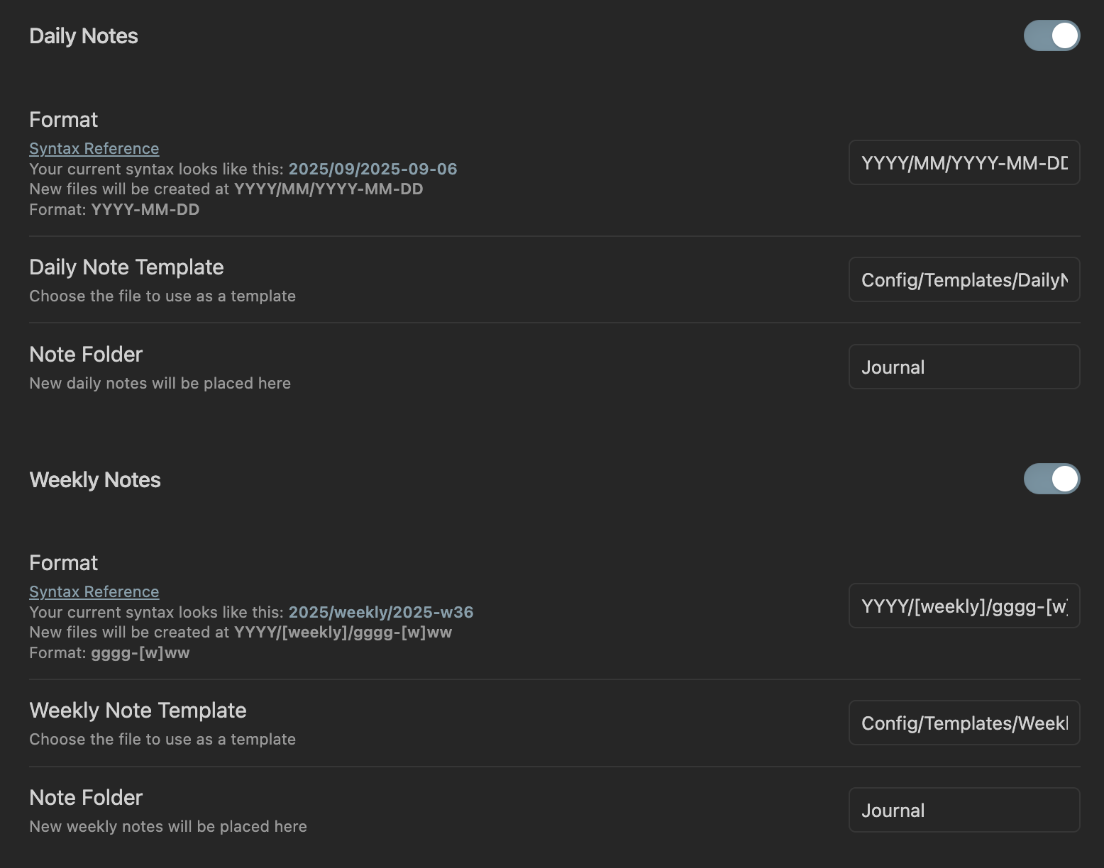 obsidian_periodic-notes_setting Image from Gyazo