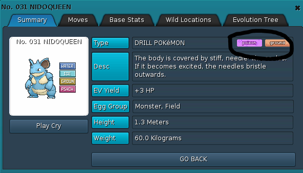 [Implemented] Add typings to the PokeDex. - Suggestion Box - PokeMMO