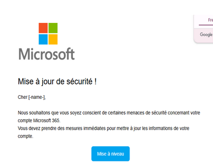 Microsoft upgrade - France - Letter Inbox To All