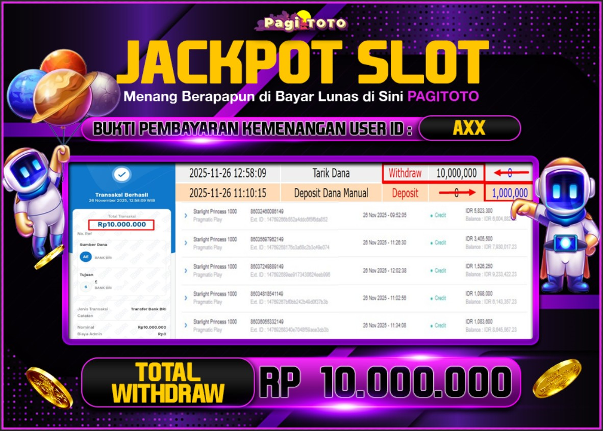 HAPPY JACKPOT MEMBER PAGITOTO SLOT STARLIGHT PRINCESS 1000 Rp  10.000.000-, - LUNAS