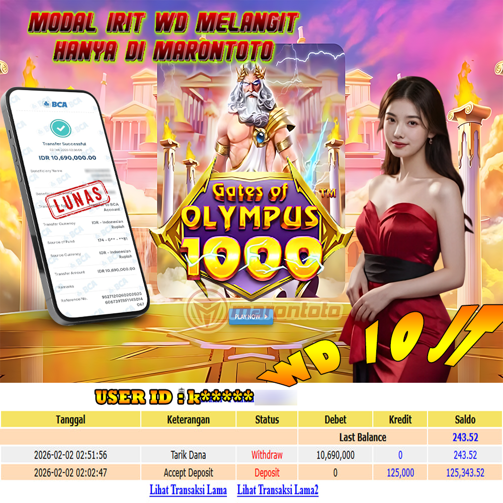 BUKTI JEPE SLOT GACOR DI GATES OF OLYMPUS 1000 - PRAGMATIC PLAY