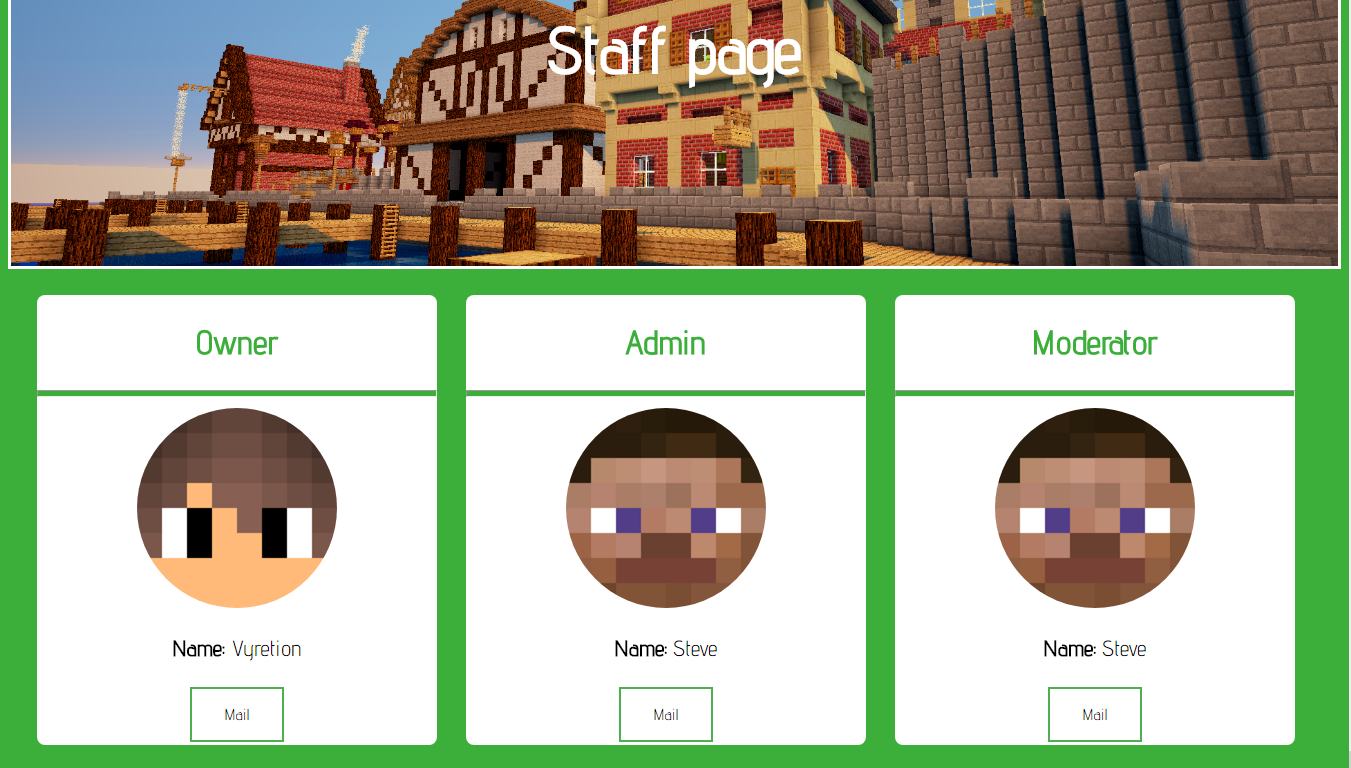 Website Template Minecraft Market