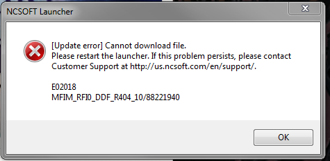 [Update error] Cannot download file - Bug Reports - Blade & Soul Forums