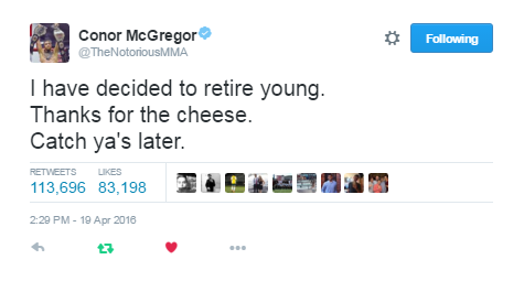 Conor McGregor retiring from UFC 8783c887be351bfd501fb90c246aa4c4