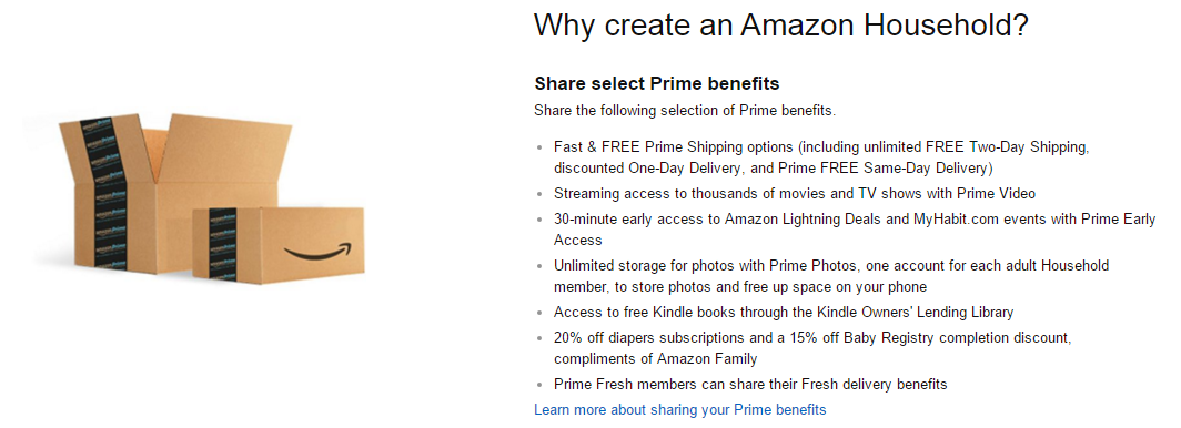 I have a shared household but is not able to get Prime Video