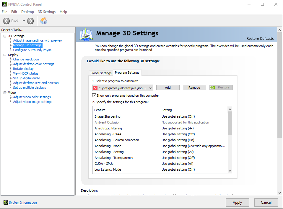 nvidia power management mode prefer consistent performance