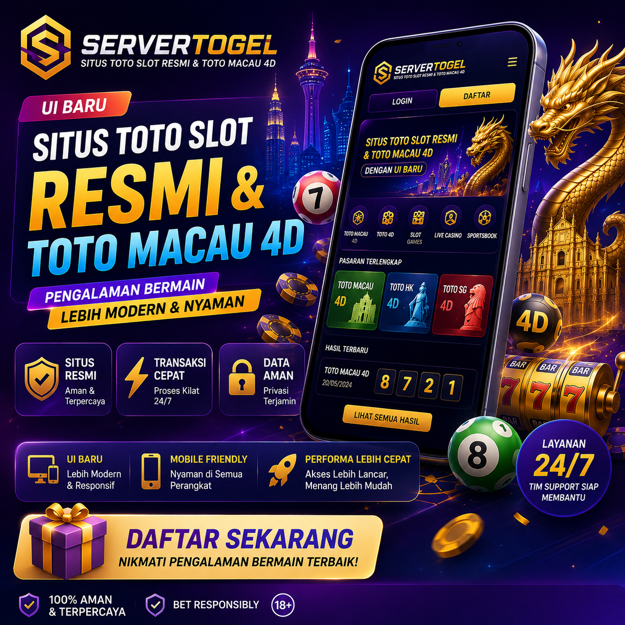 SERVERTOGEL | Situs Toto Slot Resmi & Toto Macau 4D Dengan UI Baru by Hey TOTO SLOT