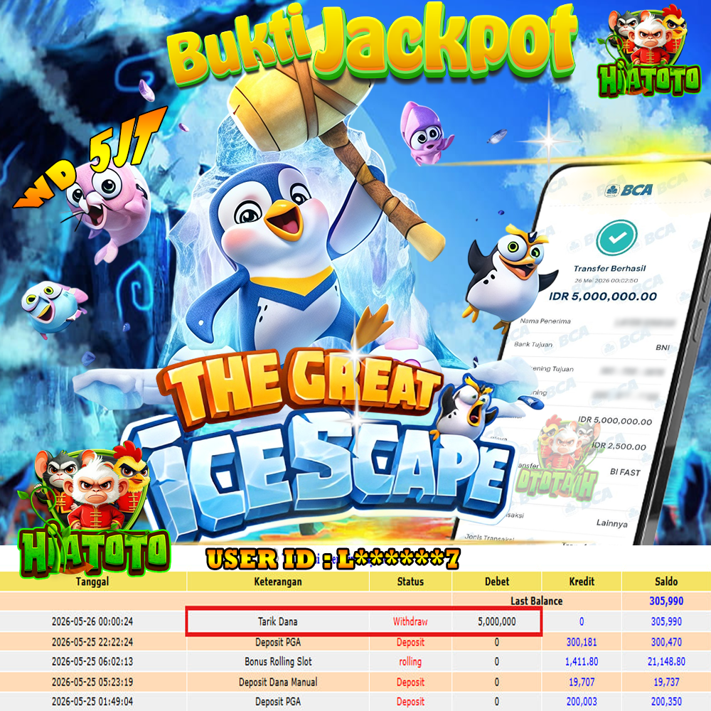 𝗛𝗜𝗔𝗧𝗢𝗧𝗢 𝗝𝗔𝗖𝗞𝗣𝗢𝗧!!! THE GREAT ICESCAPE PECAH PARAH - WD 5 JUTA!