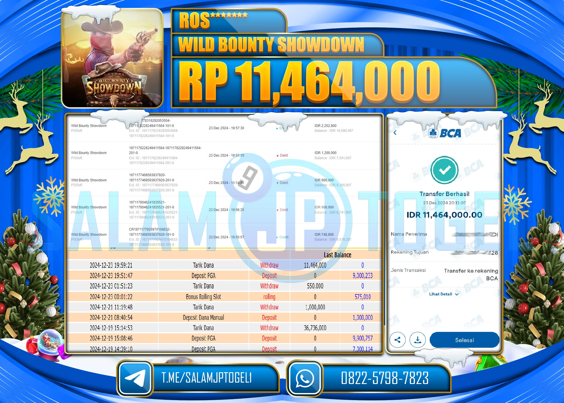 SALAMJPTOGEL MENANG  WILD BOUNTY SHOWDOWN   Rp.11,464,000 LUNAS