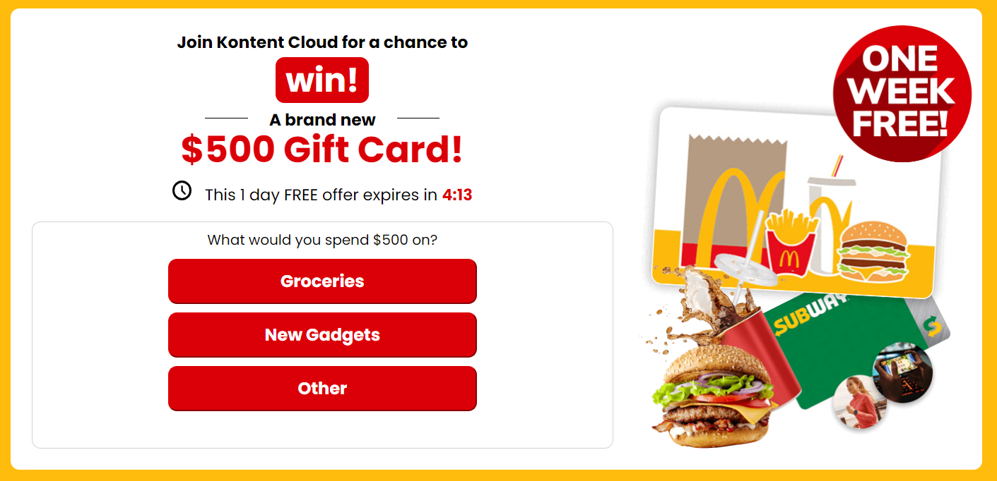 [PayPal] US | McDonald’s $500 Gift Card! 