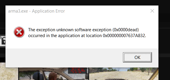 0x0000dead arma 3 ошибка