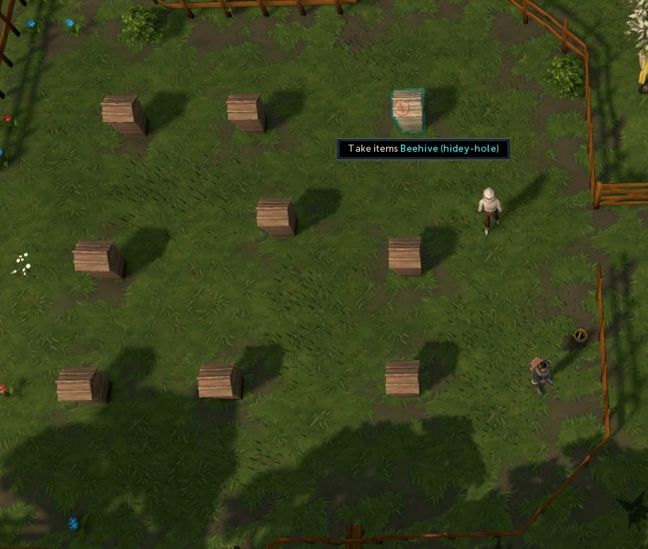 Where is the Easy Clue stash spot at the Beehives west of Catherby bank