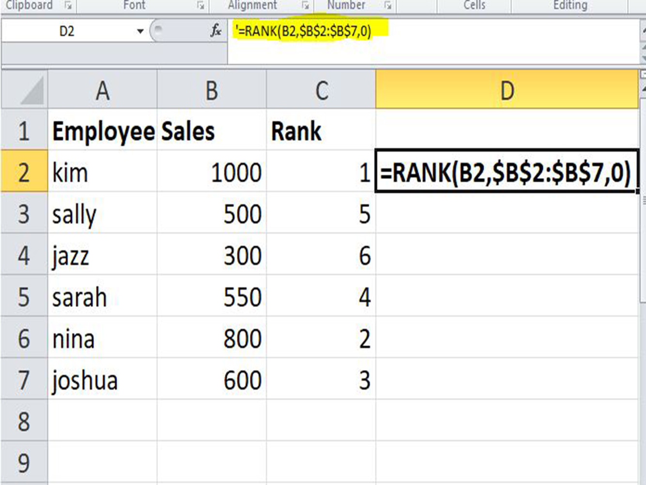 How To Use The Excel Rank Function Rockets Marketing